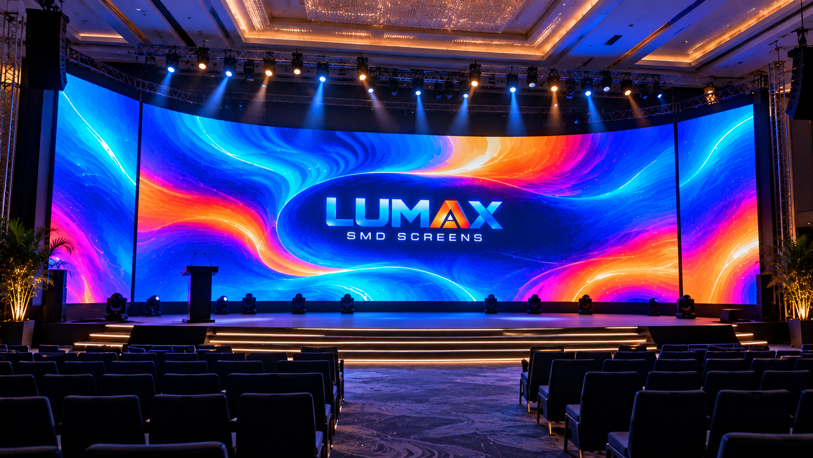 Large LED video wall for event display