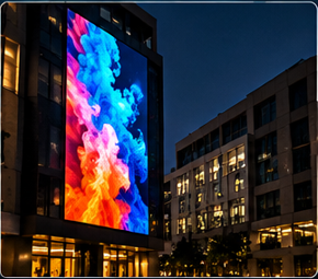 Outdoor LED display on building facade