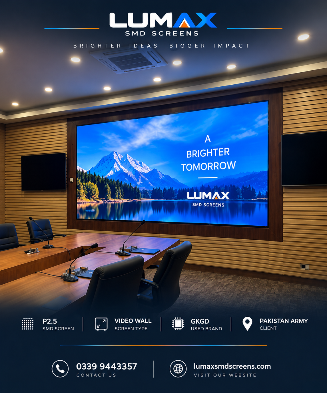 Indoor SMD LED screen installation in Rawalpindi by LUMAX