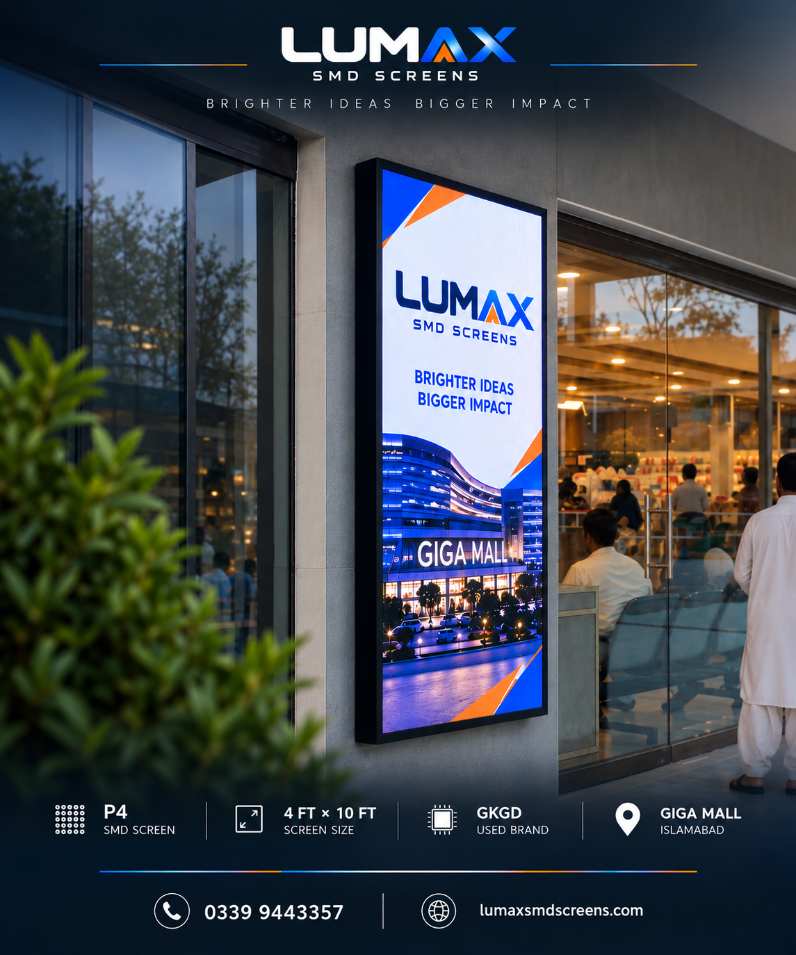 P4 outdoor SMD screen at Giga Mall Islamabad