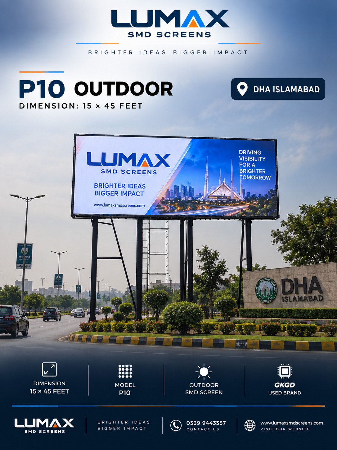P10 outdoor SMD screen in DHA Islamabad by LUMAX