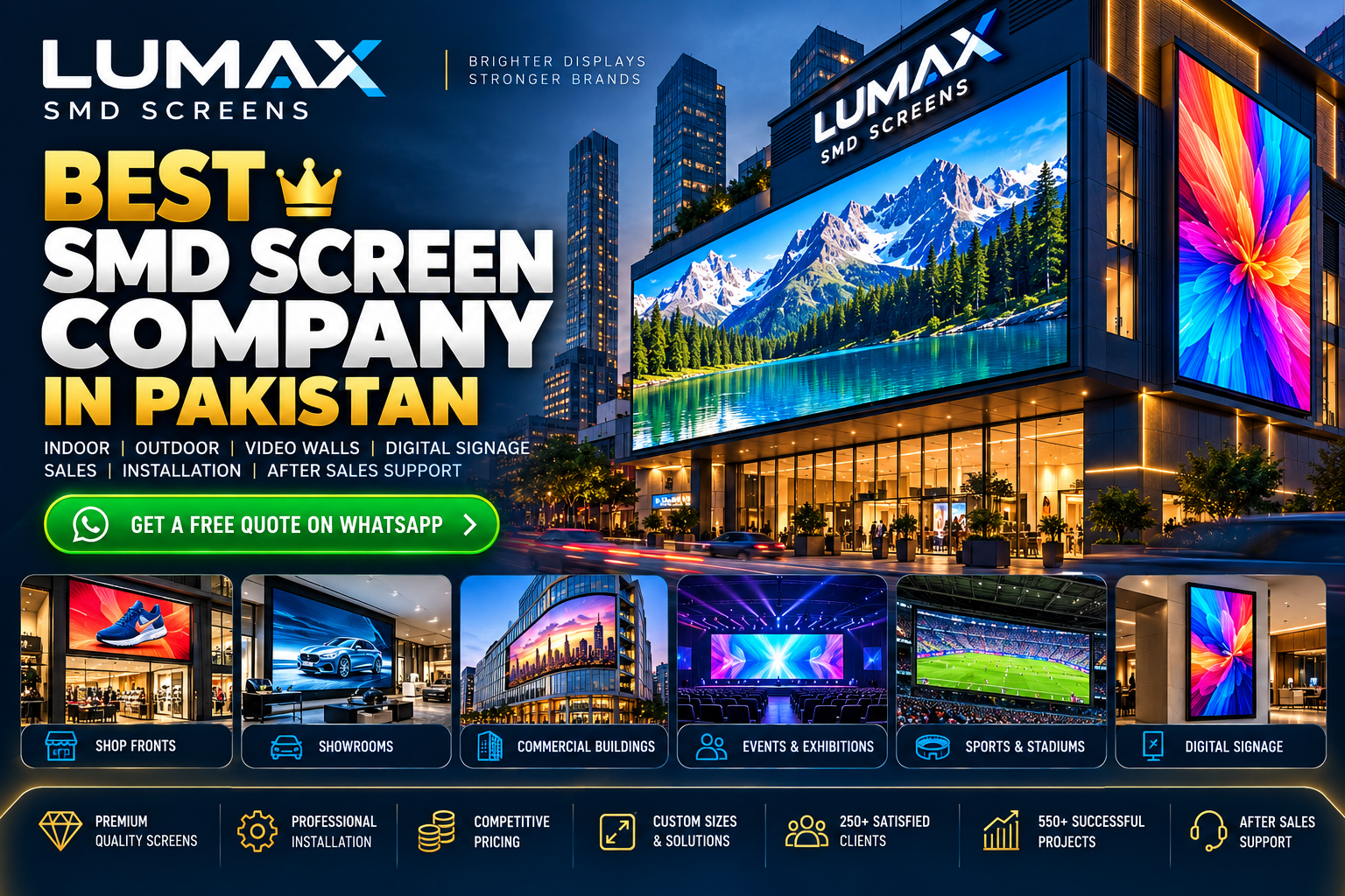 Lumax SMD Screens company in Pakistan - indoor and outdoor LED display solutions