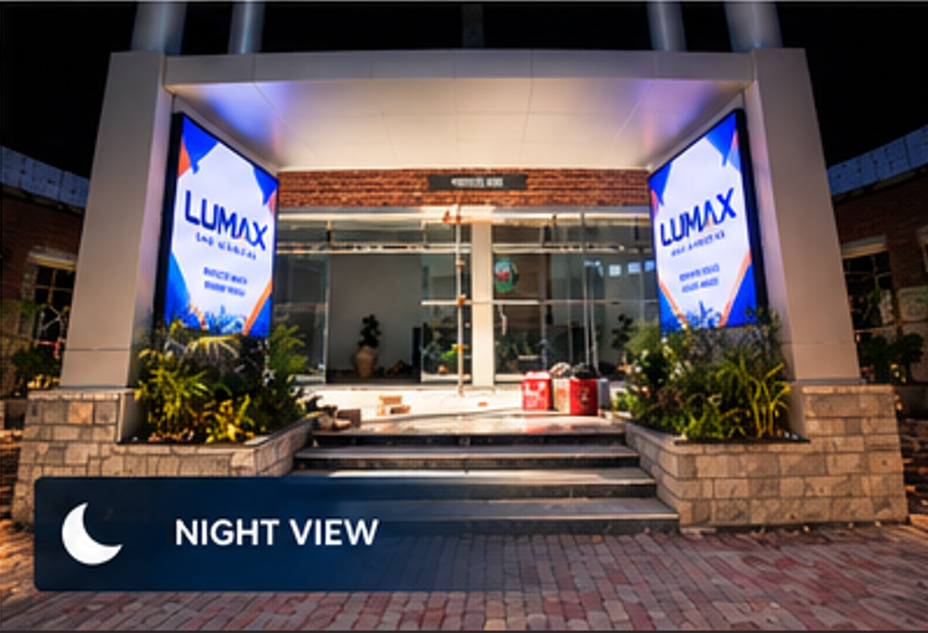 Night view of DHA Phase 5 Head Office P4 LED screen