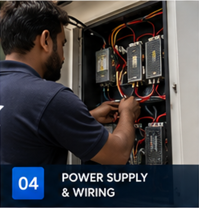 5V 40A power supply wiring for DHA Phase 5 LED screen