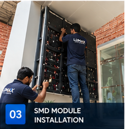 GKGD P4 SMD LED module installation at DHA Phase 5 Head Office